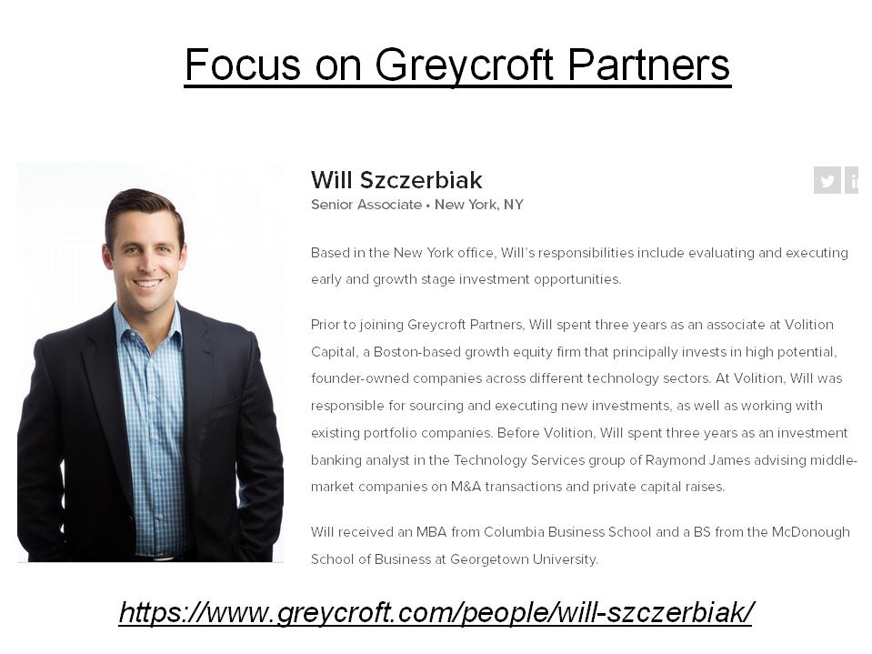 Investor Connect – Will Szczerbiak of Greycroft Partners