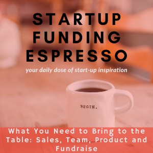 What You Need to Bring to the Table: Sales, Team, Product and Fundraise